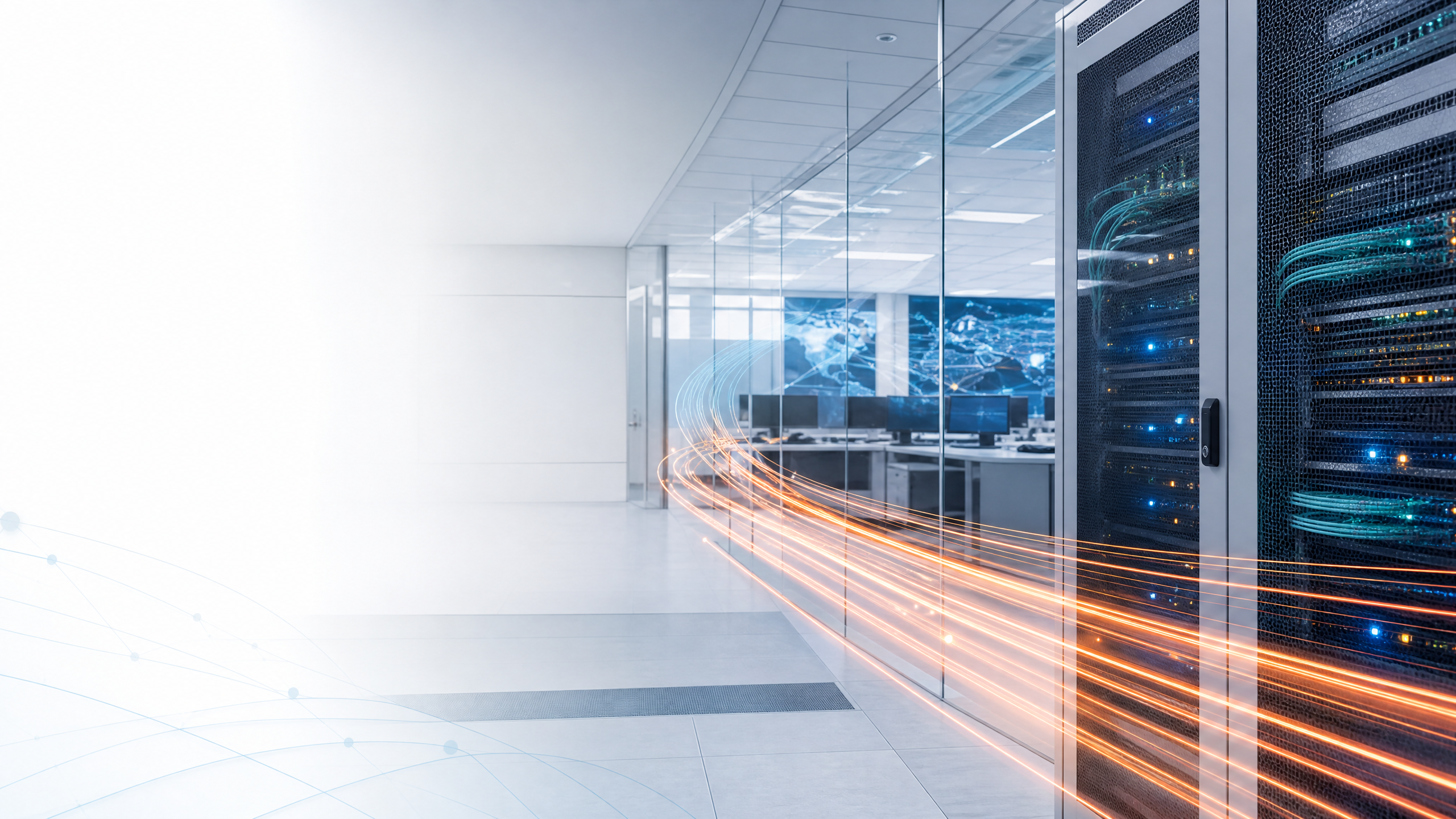 Modern business network infrastructure with fibre and secure connectivity